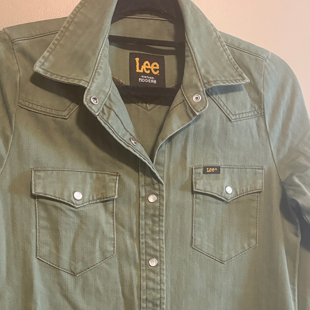 Lee denim green long shirt or dress new no flaws